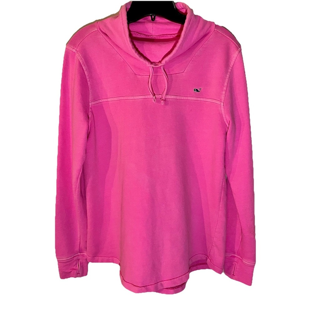 Women's Vineyard Vines Pretty In Pink Funnel Neck Cotton Sweatshirt Size Small S
